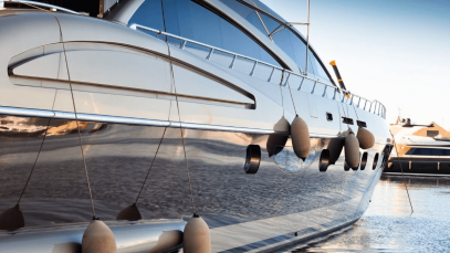 Shiny siding on a boat